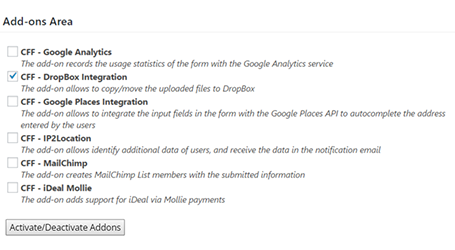 Enabling addon