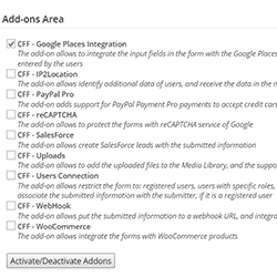 Enabling addon