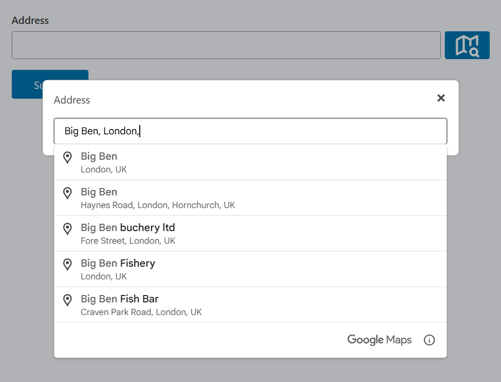 Google Places Add-on