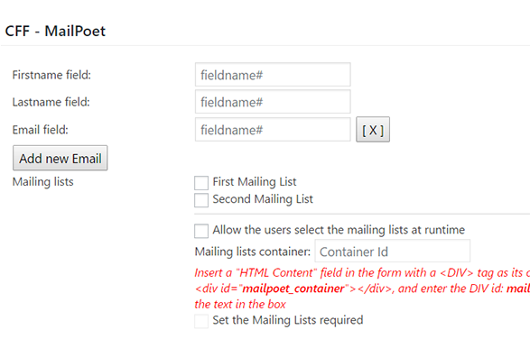 Form Settings
