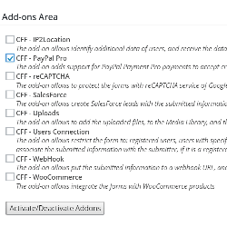Enabling addon