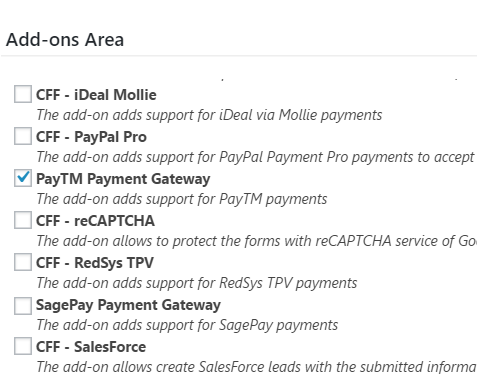 Enabling addon
