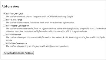 Enabling addon