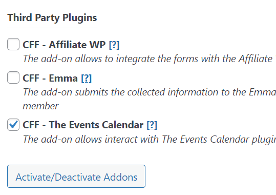 Enabling addon