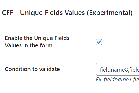 Unique Fields Values