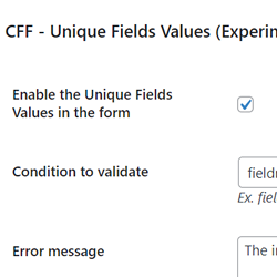 Unique Fields Values Add-On