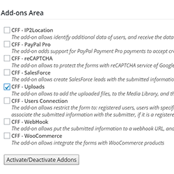 Enabling addon
