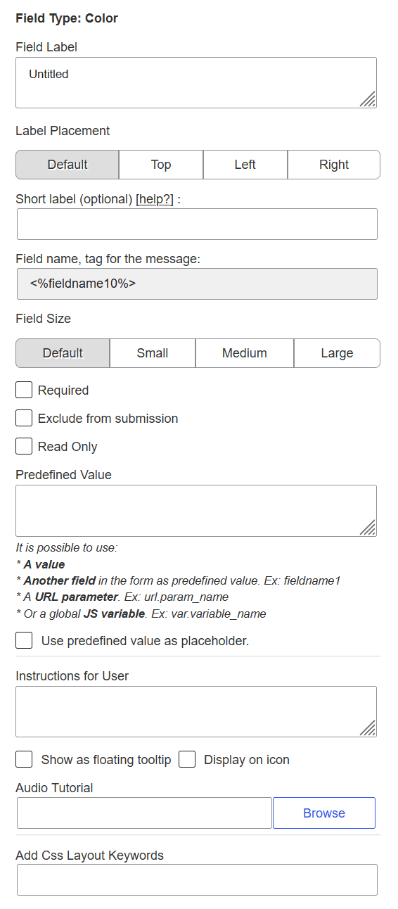Color Picker control