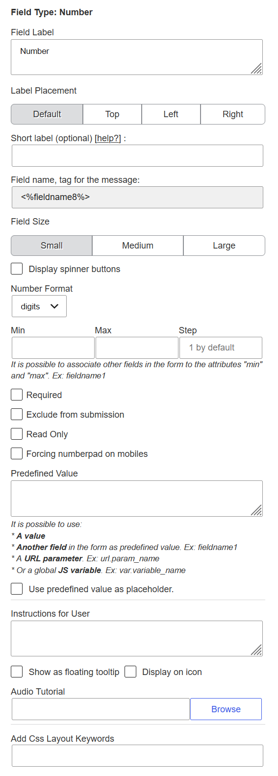 General Number control
