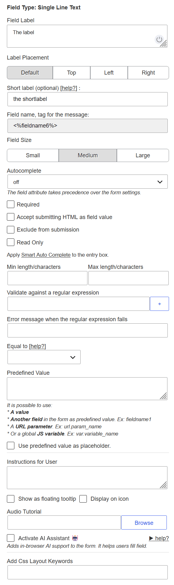Single-line text control